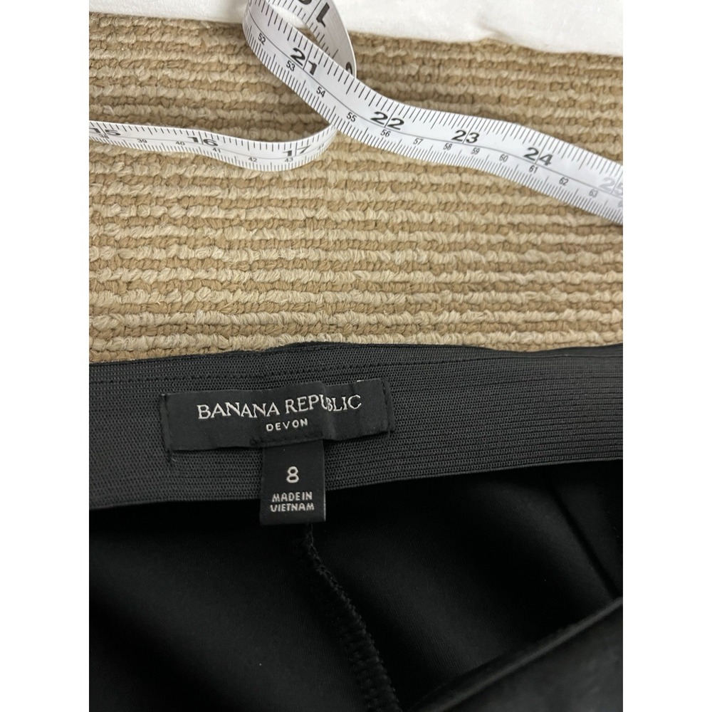 Banana Republic Size 8 Women Devon Pants‎ High Rise Black Faux Suede Inseam 27" - Picture 10 of 14